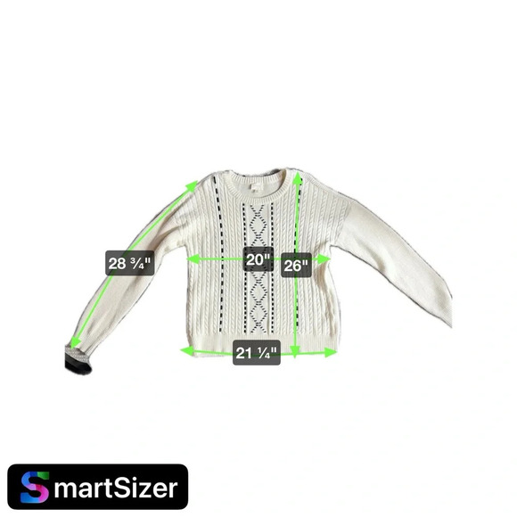 Cyrus Cable Knit Cream Sweater Size XL - Picture 5 of 7